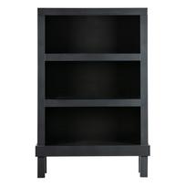Juodos spalvos iš pušies masyvo knygų spinta 107x160x39 cm Bonk – WOOOD
