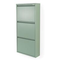 Pilkai žalios spalvos iš metalo atlenkiama spintelė batams 50x103x15 cm Billy – Spinder Design