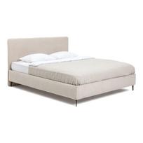 Smėlio spalvos dvigulė lova audiniu dengta su grotelėmis 180x200 cm Noira Slim – Bonami Selection