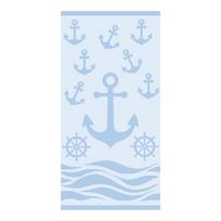 Šviesiai mėlynos spalvos iš frote audinio iš medvilnės paplūdimio rankšluostis 70x140 cm Anchor – B.E.S.