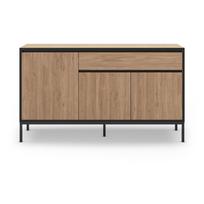Žema šoninė spintelė natūralios spalvos iš ąžuolo 140x80 cm Lorenza – Marckeric