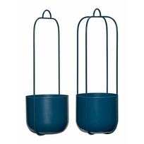 Mėlyni metaliniai pakabinami vazonai, 2 vnt., ø 16 cm Lotus - Hübsch