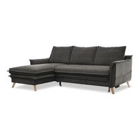 Sulankstoma kampinė sofa tamsiai pilkos spalvos (su kairiuoju kampu) Charming Charlie – Miuform