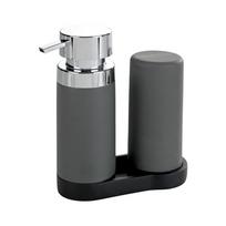 2 pilkų skalbimo miltelių dozatorių su padėkliukais rinkinys Wenko Squeeze, 250 ml