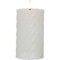 Balto vaško LED žvakė Star Trading Flamme Swirl, aukštis 15 cm