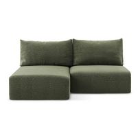 Žalios spalvos sulankstoma/su sandėliavimo vieta kampinė sofa (su kairiuoju kampu) Kalena – Makamii