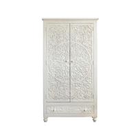 Iš mango masyvo drabužių spinta kreminės spalvos 180x40 cm Kalhana – Støraa