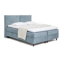 Mėlynos spalvos spyruoklinė lova su sandėliavimo vieta 160x200 cm Elva Bold – Bonami Selection