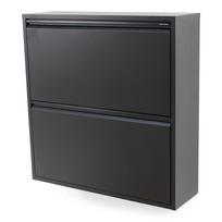 Juodos spalvos iš metalo atlenkiama spintelė batams 75x77,5x22,5 cm Billy – Spinder Design