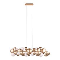 Kabantis šviestuvas baltos spalvos/auksinės spalvos su stiklo gaubtu Bubble – Trio Select