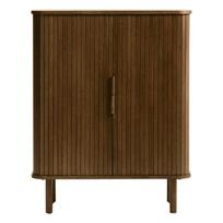 Spintelė rudos spalvos iš ąžuolo su stumdomomis durimis 113x90 cm Cavo – Unique Furniture
