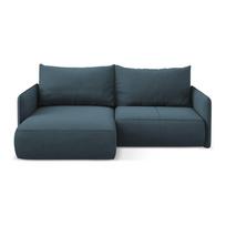Mėlynos spalvos sulankstoma/su sandėliavimo vieta kampinė sofa (su kairiuoju kampu) Nanea – Makamii