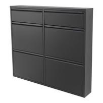 Juodos spalvos iš metalo atlenkiama spintelė batams 98x86x15 cm Billy – Spinder Design