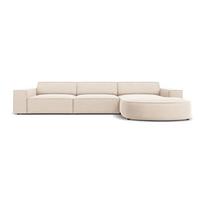 Smėlio spalvos aksominė kampinė sofa (dešinysis kampas) Jodie - Micadoni Home
