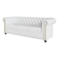 Balta dirbtinės odos sofa 203 cm York - Ropez