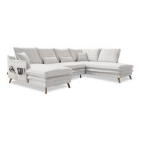 Sulankstoma kampinė sofa smėlio spalvos (su dešiniuoju kampu/„U“ formos) Charming Charlie – Miuform
