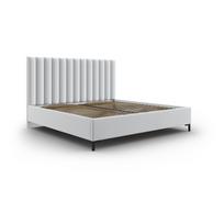 Dvigulė lova šviesiai pilkos spalvos audiniu dengta su sandėliavimo vieta su lovos grotelėmis 160x200 cm Casey – Mazzini Beds