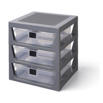 Pilkas daiktų organizatorius su 3 stalčiais LEGO® Storage