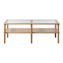 Iš stiklo kavos staliukas natūralios spalvos 60x120 cm Elba – Unique Furniture