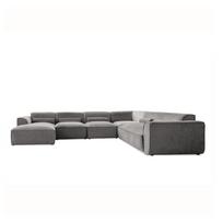 Kampinė sofa šviesiai pilkos spalvos (su dešiniuoju kampu/„U“ formos) Flex Felix – Miuform