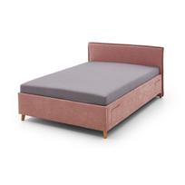 Rožinės spalvos iš audinio vaikiška lova be grotelių 120x200 cm Fun – Meise Möbel