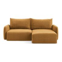 Oranžinės spalvos sulankstoma/su sandėliavimo vieta kampinė sofa (su dešiniuoju kampu) Kalena – Makamii
