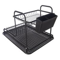 Iš metalo dviejų aukštų kiaurasamtis juodos spalvos 42,5x32 cm Radka – Orion