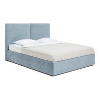 Mėlynos spalvos dvigulė lova audiniu dengta su sandėliavimo vieta su grotelėmis 180x200 cm Thessa Bold – Bonami Selection