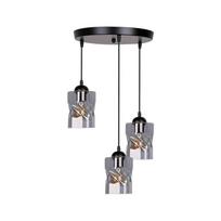 Juodas pakabinamas šviestuvas su stikliniu gaubtu Felis - Candellux Lighting