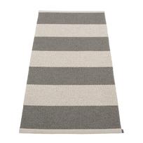 Antracito spalvos/kreminės spalvos lauko kilimas 70x150 cm Bob Charcoal Linen – Pappelina