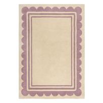 Rankų darbo iš vilnos kilimas violetinės spalvos/natūralios spalvos 160x230 cm Lois Scallop – Flair Rugs