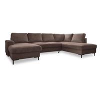 Iš kordinio velveto sulankstoma kampinė sofa rudos spalvos (su dešiniuoju kampu) Lofty Lilly – Miuform