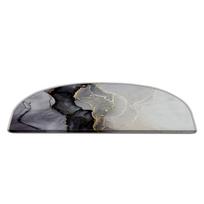 Laiptų kilimėlių rinkiniai juodos ir baltos spalvos 16 vnt. 20x65 cm Golden Marble – Vitaus