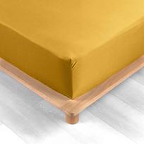 Paklodė iš medvilninio perkelio geltonos spalvos su guma 180x200 cm Percaline – douceur d'intérieur