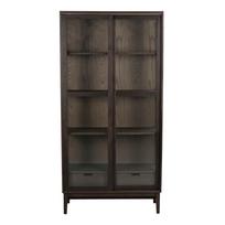 Vitrina rudos spalvos iš ąžuolo su stumdomomis durimis 100x203 cm Hazelton – Rowico