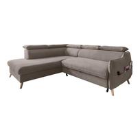 Sulankstoma kampinė sofa iš velveto šviesiai rudos spalvos (su kairiuoju kampu) Sweet Harmony – Miuform