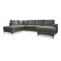Iš kordinio velveto sulankstoma kampinė sofa pilkos spalvos (su kairiuoju kampu) Lofty Lilly – Miuform