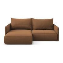 Oranžinės spalvos sulankstoma/su sandėliavimo vieta kampinė sofa (su kairiuoju kampu) Nanea – Makamii