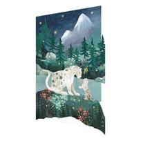 Sveikinimo atvirukai rinkinyje 5 vnt. su Kalėdų motyvu Snow Leopard – Roger la Borde