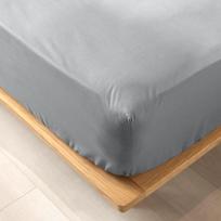 Paklodė iš organiškos medvilnės pilkos spalvos su guma 180x200 cm Biolina – douceur d'intérieur