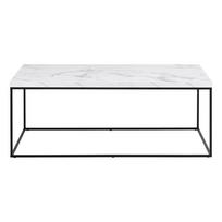 Kavos staliukas baltos spalvos su marmuro dekoro stalviršiu 55x110 cm Barossa – Actona