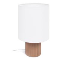 Stalinė lempa su baltos ir natūralios spalvos tekstiliniu gaubtu (aukštis 28 cm) Eshe - Kave Home