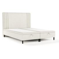Dvigulė lova smėlio spalvos audiniu dengta su sandėliavimo vieta 200x200 cm Musca – Maison de Rêve