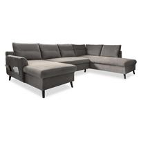 Tamsiai pilka velvetinė U formos sofa-lova Miuform Stylish Stan, dešinysis kampas