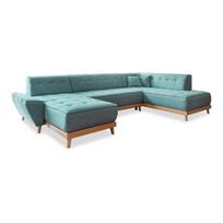 Sulankstoma kampinė sofa turkio spalvos (su dešiniuoju kampu/„U“ formos) Dazzling Daisy – Miuform