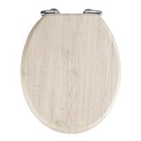 Šviesios spalvos klozeto sėdynė su lengvu uždarymu Wenko Oak, 42,5 x 35,5 cm
