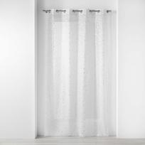 Baltos spalvos/sidabrinės spalvos iš šydo permatoma užuolaida 140x240 cm Floressia – douceur d'intérieur