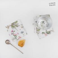 Padėkliukai iš tekstilės baltos spalvos/žalios spalvos 4 vnt. White Botany – Linen Tales
