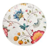 Pilkos spalvos iš velveto vonios kilimėlis ø 140 cm Vintage Flower – Foutastic