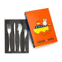 Vaikiški stalo įrankiai sidabrinės spalvos iš nerūdijančio plieno 4 vnt. Miffy – Zilverstad